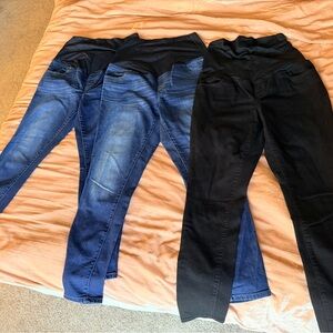 Maternity Women's Jeans - Blue and Black